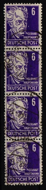 SBZ 213 b gestempelt senkrechter 4er Streifen geprüft Dr. Ruscher BPP #KH218