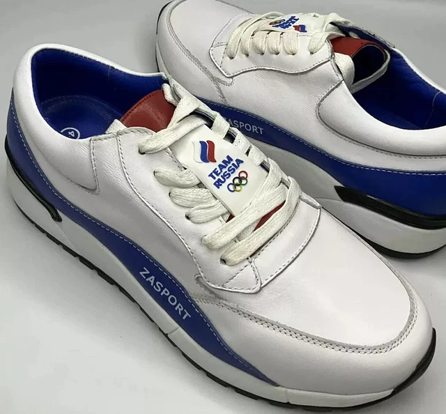 Zasport Team Russia Sneakers Shoes Olympics Leather Retro Men Sz 41 Very RARE