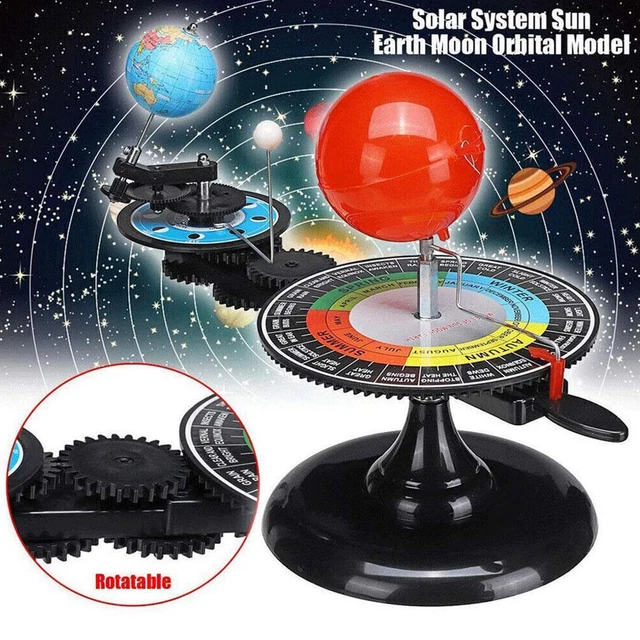 SOLAR SYSTEM GLOBES Sun Earth Moon Orbit Planetarium Model Educational ...