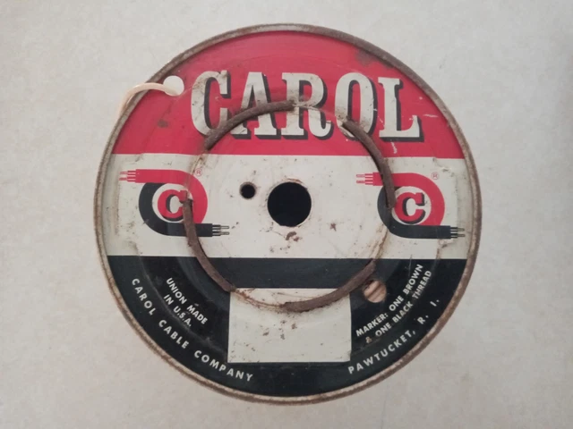 Vintage Carol Cable Company  # 16 copper Wire Roll Spool 2+ Pounds Pawtucket RI