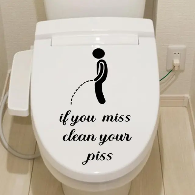 if You Miss Clean The Piss Toilet Lid Decal Toilet Seat Sticker Waterproof DIY