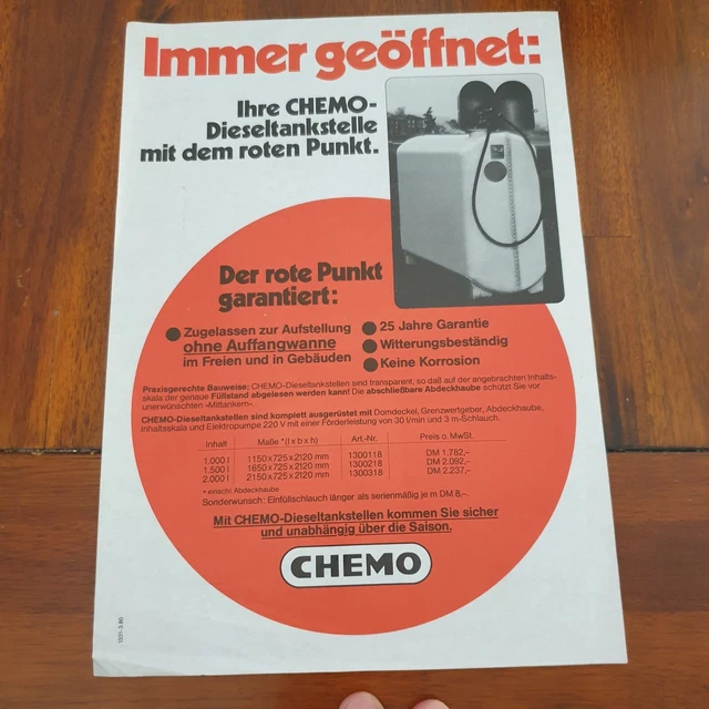 CHEMO Dieseltankstelle Schlepper Traktor Prospekt Landmaschine i