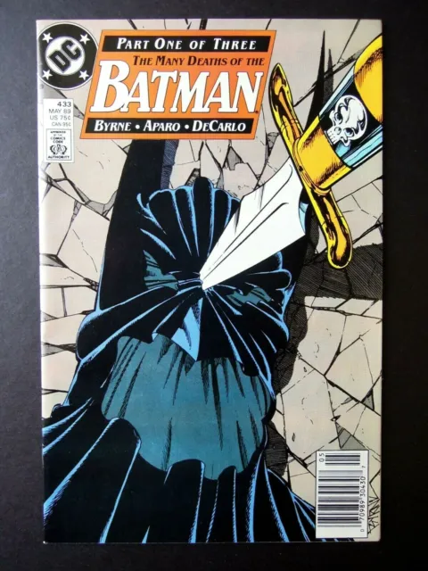 Batman # 433 The Many Deaths Of Comic Book / Dc Comics May 1989 / Vf+ Condition