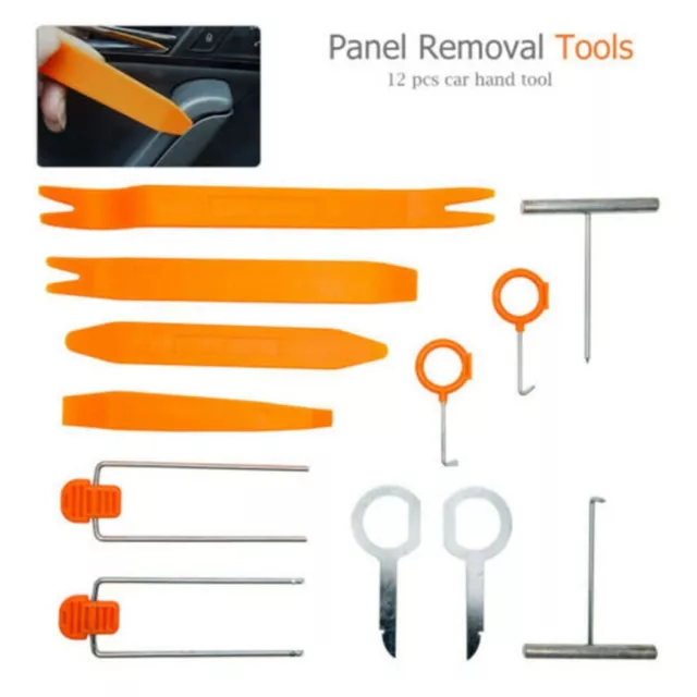 NEW 12PC Car Trim Door Clip Panel Body Stereo Audio Radio Removal Tools Pry Kit