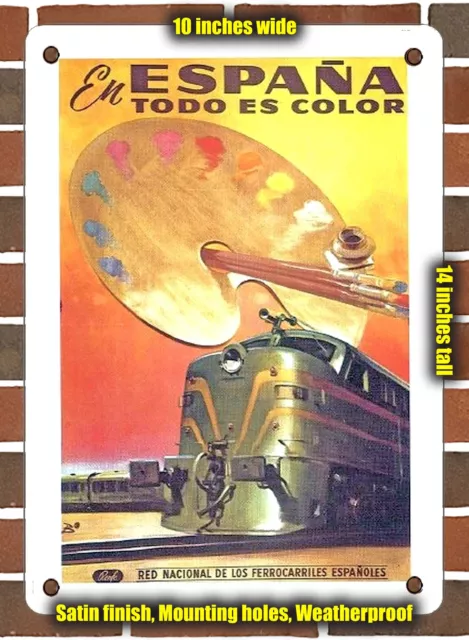 METAL SIGN - 1962 In Spain, everything is color Spanish National Railways 2