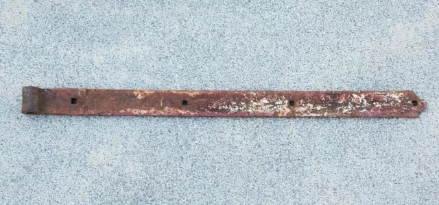Primitive Antique Hand Forged Barn Door Strap Hinge Gate Iron 31” Long 2” Wide