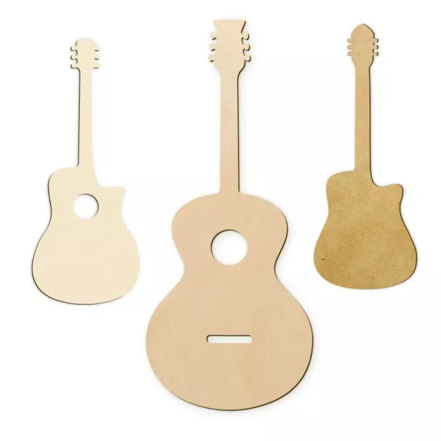 Deko Gitarre aus Holz - als Wanddeko zum Bemalen, Basteln - versch. Formen