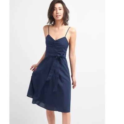 NWT Gap Fit & Flare Cami Dress, Navy SIZE 4                         -328126 E920