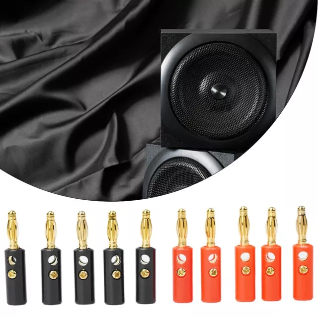 4 mm Audio Lautsprecherkabel Bananenstecker Set Schraubverbindung 10 Stück