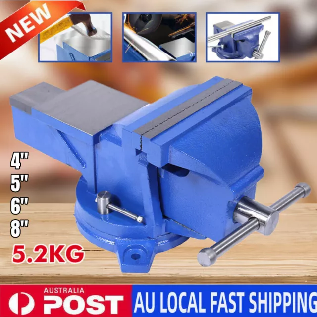 4" 5'' 6'' Bench Vice Clamp Heavy Duty Workbench Vise Anvil Swivel Base Jaw Grip