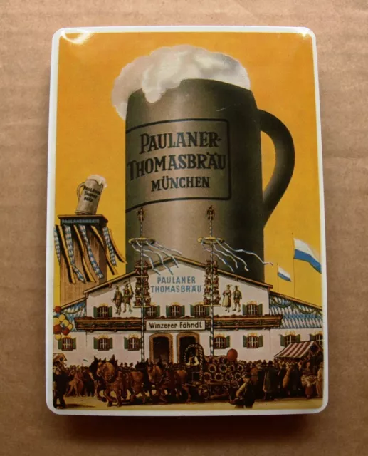 PAULANER THOMAS BRÄU Blech Türschild München MAKELLOS Bier Brauerei OKTOBERFEST 3