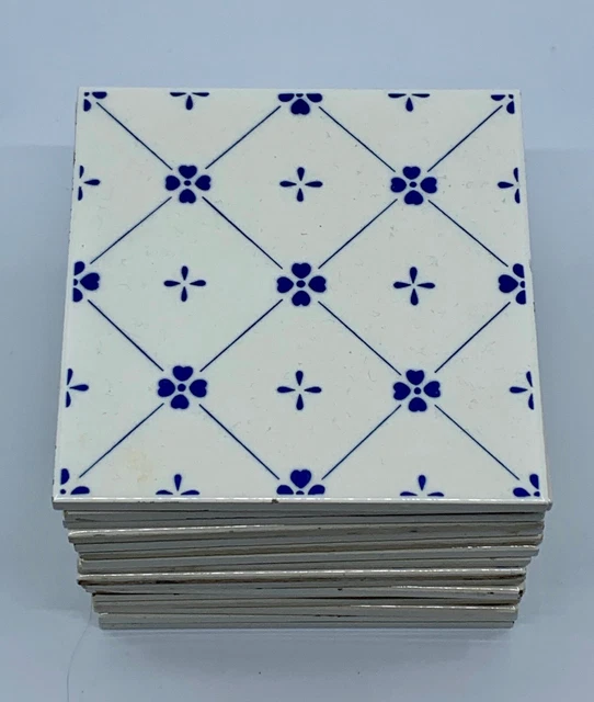 SET 16 CEMENT TILES 10,8x10,8●16 CARREAUX CIMENT●CERABATI FRENCH CERAMICS 1977●