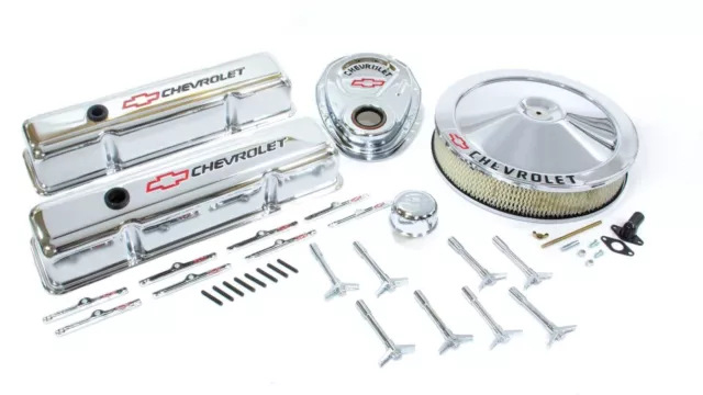 Proform 141-900 (Kit) Engine Dress Up Kit Chrome Steel for Small Block Chevy