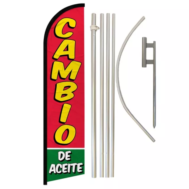 Cambio De Aceite Banner Sin Viento Swooper Bandera Publicitaria Kit Cambio de Aceite