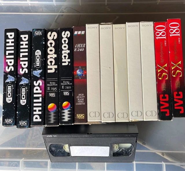 14 SONY, SCOTCH, JVC USED VIDEO VHS CASSETTE TAPES BUNDLE £10.00