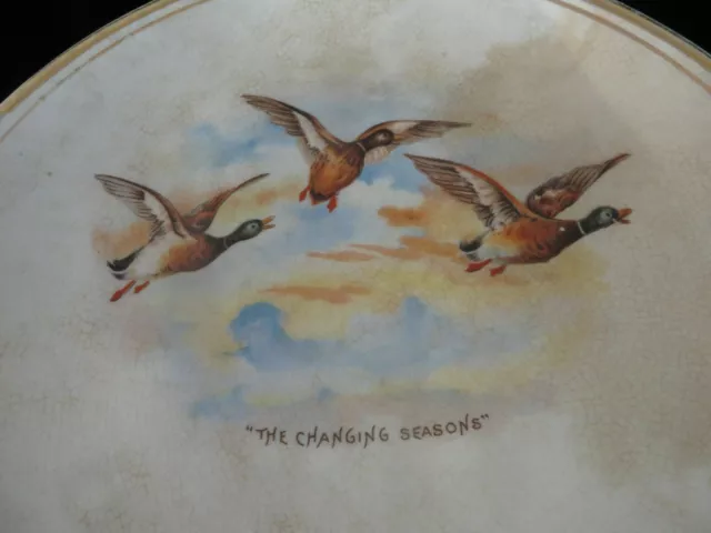 Vintage Advertising Plate - Annual Creetings Moser Merc. Co. - Mallard Ducks 3