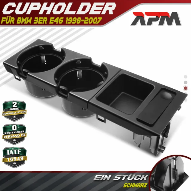 Getränkehalter Münzbox Cupholder Mittelkonsole Schwarz für BMW 3ER E46 1998-2007