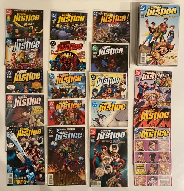 Lot Of 53 Young Justice V1 #1-48  Run  +V2 #1-4,7-9, 11 + 1 Shots  Dc 1988-2020