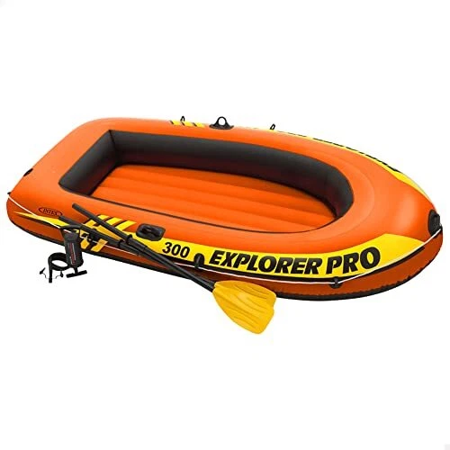 Intex 58358 Explorer Pro 300 Remi/Pompa, Arancione Nero, 244 X 117 X 36 Cm