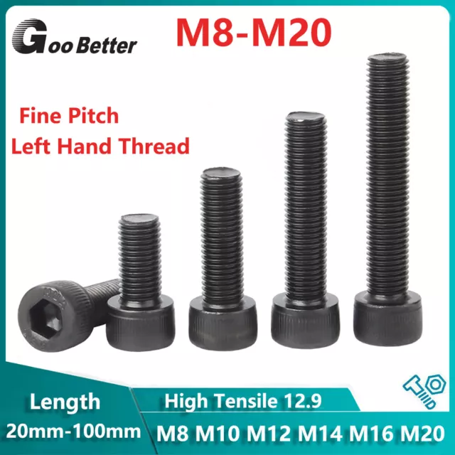 Left Hand Thread Fine Pitch Allen Bolt Socket Cap Screw 12.9 M8 M10 M12M14M16M20