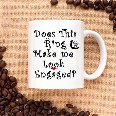 Does This Ring Make Me Look Engaged Double-Sided Ceramic Coffee Mug Tea Cup