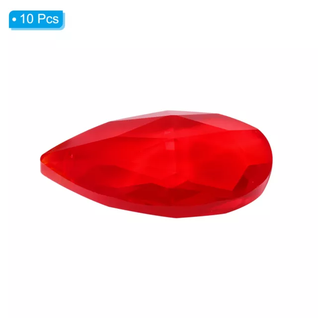 K9 Crystal Pendants Teardrop Beads, 10 Pack 38mm Chandelier Prisms DIY Red 3