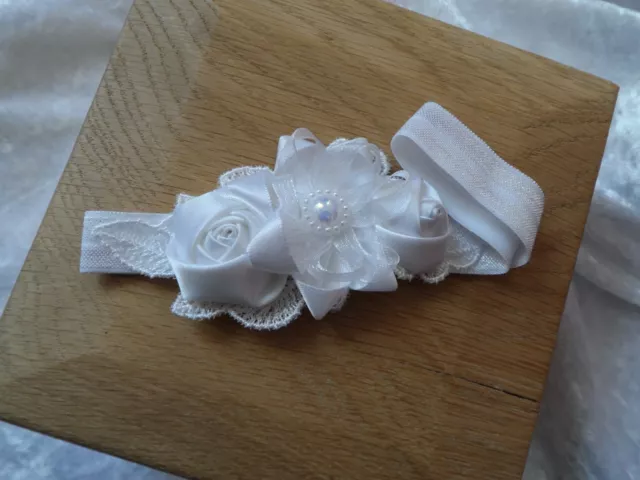 Pure white Baby/Girls Headband,Hair band,Head piece,Hair Garland,,Top knot,Bow 3