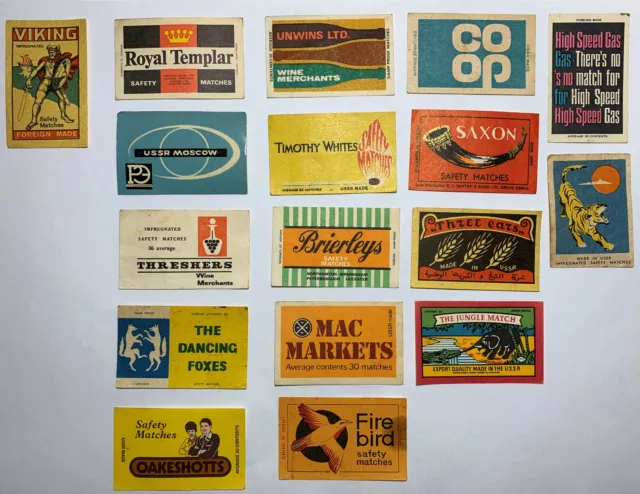 Matchbox Labels Lot Random Collection Vintage Set 17 Soviet USSR Export
