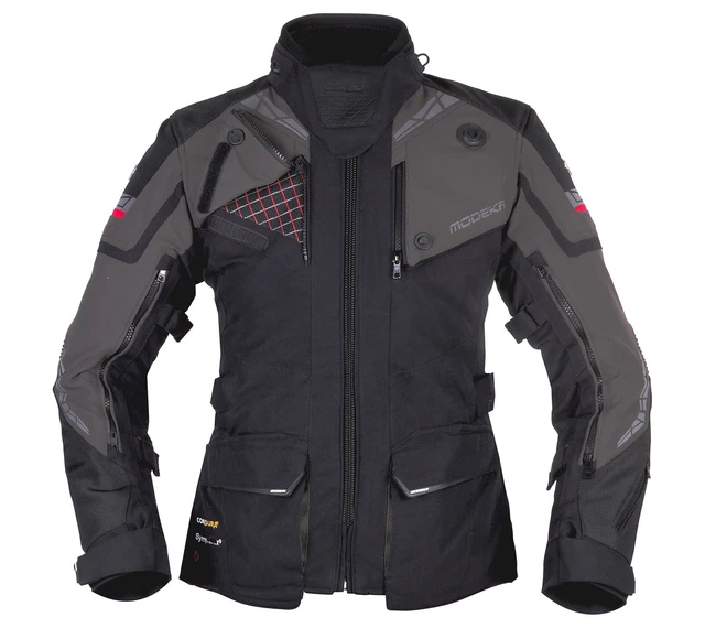 Moto Modeka Panamericana II Giacche Tessuto Donna (Nero/Grigio Scuro) TG:40D