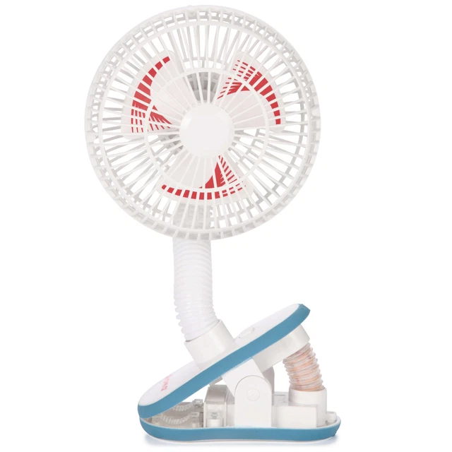 (USA)  Clip-On Baby Stroller Fan with Flexible Neck for Perfect Angle, White