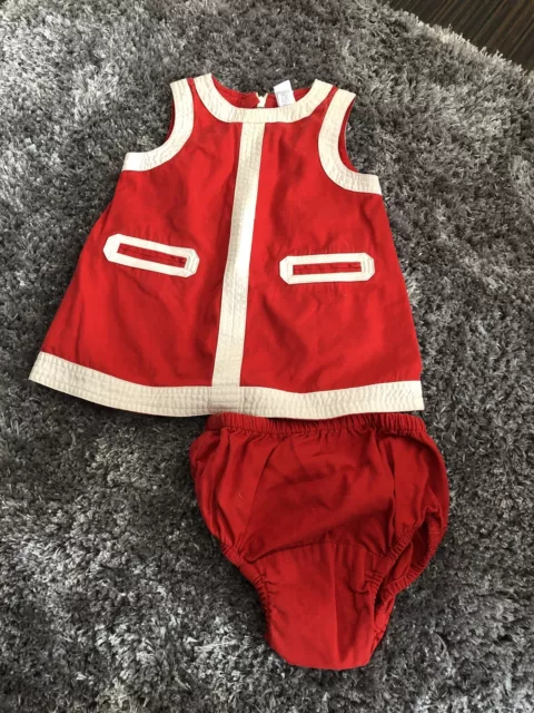 Baby Girl Gap Red Dress And Knickers Age 3/6 Months