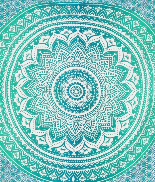 Indian Mandala Tapestry Hippie Wall Hanging Twin Size Bedspread Ombre Dorm Decor 2