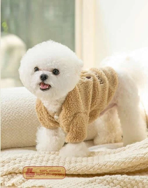 Mascota gato pequeño perro ropa cálida suave patrón oso suéter mascota otoño invierno abrigo