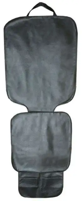 Polyester Kindersitz Unterlage mit Taschen | schwarz robust | Urlaub Sitzschoner