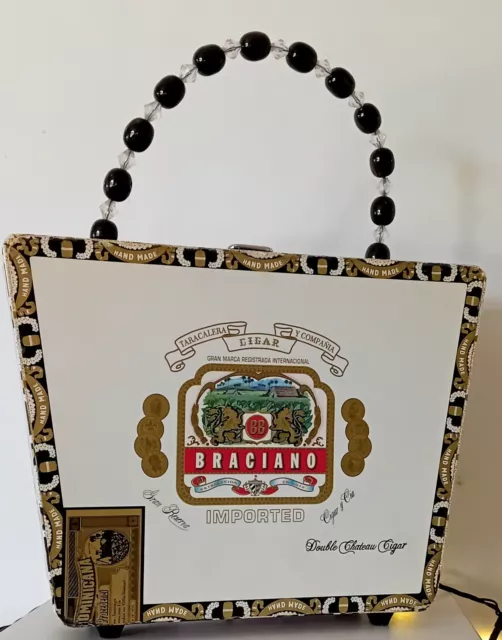 Cigar Box Bag with Audrey Hepburn Graphic Beads