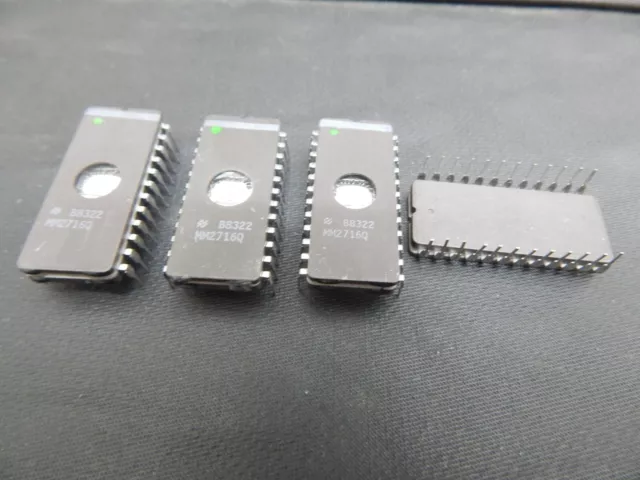 National Mm2716Q Eprom 24 Pin Cdip - Lot Of 4 Ics - Usa Seller Fast Shipping