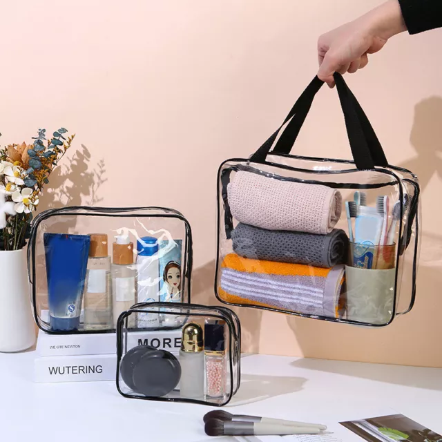 Transparent Cosmetic Bag PVC Women Zipper Clear Makeup Bags Toiletry Wash Bag