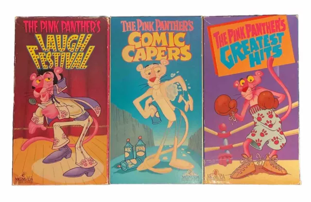 The Pink Panther Lot Of 3 VHS Laugh Festival, Comic Capers & Greatest Hits