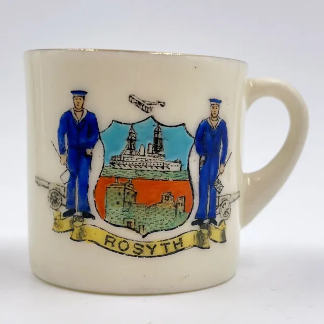 Vintage Arcadian Crested China Miniature Souvenir Mug - Rosyth Crest