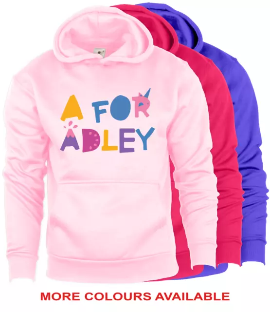 A for Adley Kids Girls Hoodie/Hoody Hooded Sweatshirt Fun Youtuber Gamer Gifts