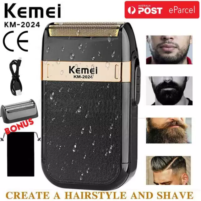 Electric Foil Shaver Reciprocating Cordless Razor Hair Clipper USB Beard Trimmer