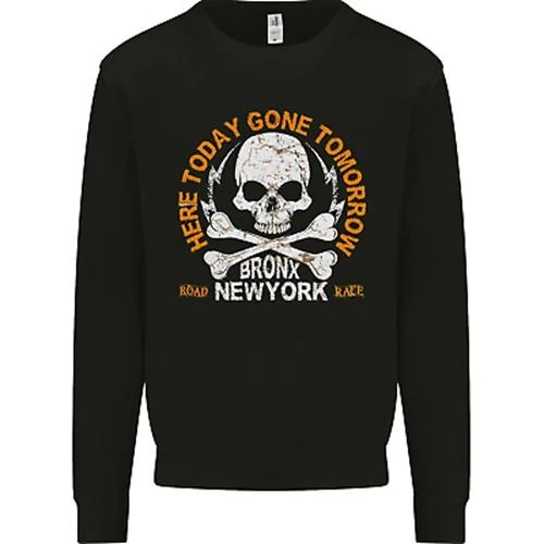 Biker Skull Here Today Motorbike Motorcycle Mens Sweatshirt Jumper