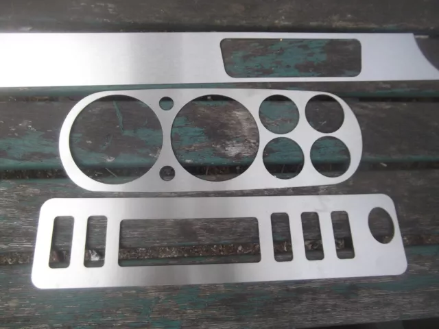 Ford Escort Mk1  Mexico 6 Dial Dash Brushed S/Steel. (3) Piece Embellisher Kit.