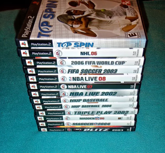 Lot Of 13 Sony Playstation 2 Sports Games: Nba, Soccer, Nhl, Baseball & Tennis