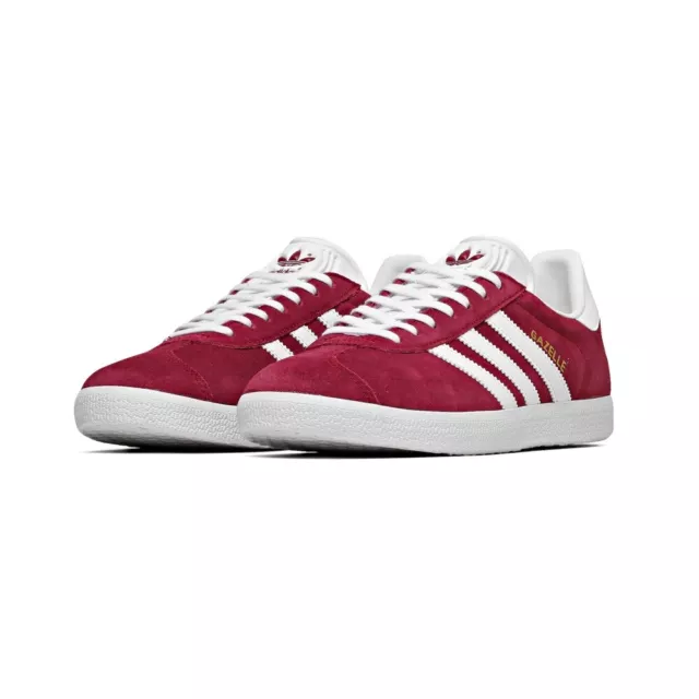 Scarpe Adidas Originals Gazelle da Uomo Sneaker Sportive Classic Bordeaux Bianco