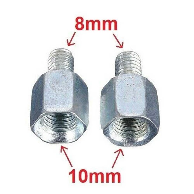 Set Adattatore Specchio Filettato 10mm a 8mm Accessori Donna A Maschio Moto