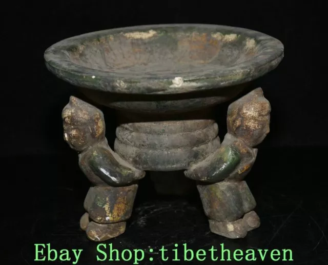 6.4" Rare Old Chinese Tangsancai Porcelain Dynasty Palace 3 Feet Dish Plate