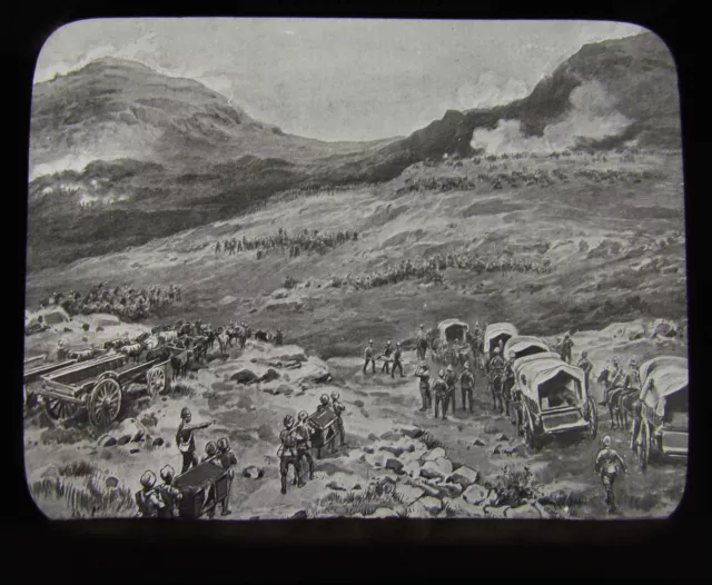 Glass Magic Lantern Slide BATTLE OF RIETFONTEIN C1900 BOER WAR