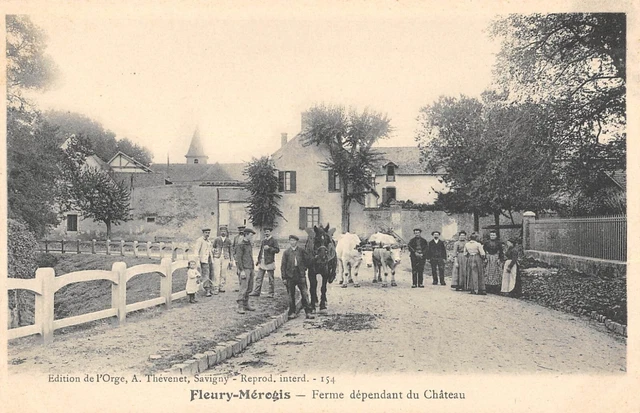 Cpa 91 Fleury Merogis / Ferme Dependant Du Chateau / Attelage De Boeufs / Cheval