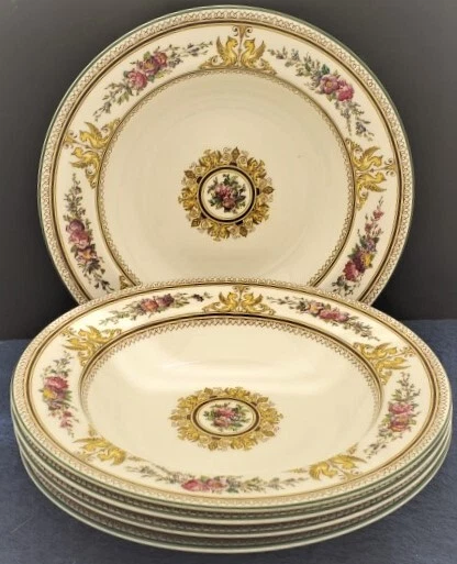 Set of 5 Wedgwood Columbia White (W595) 8" Rim Soup Bowls